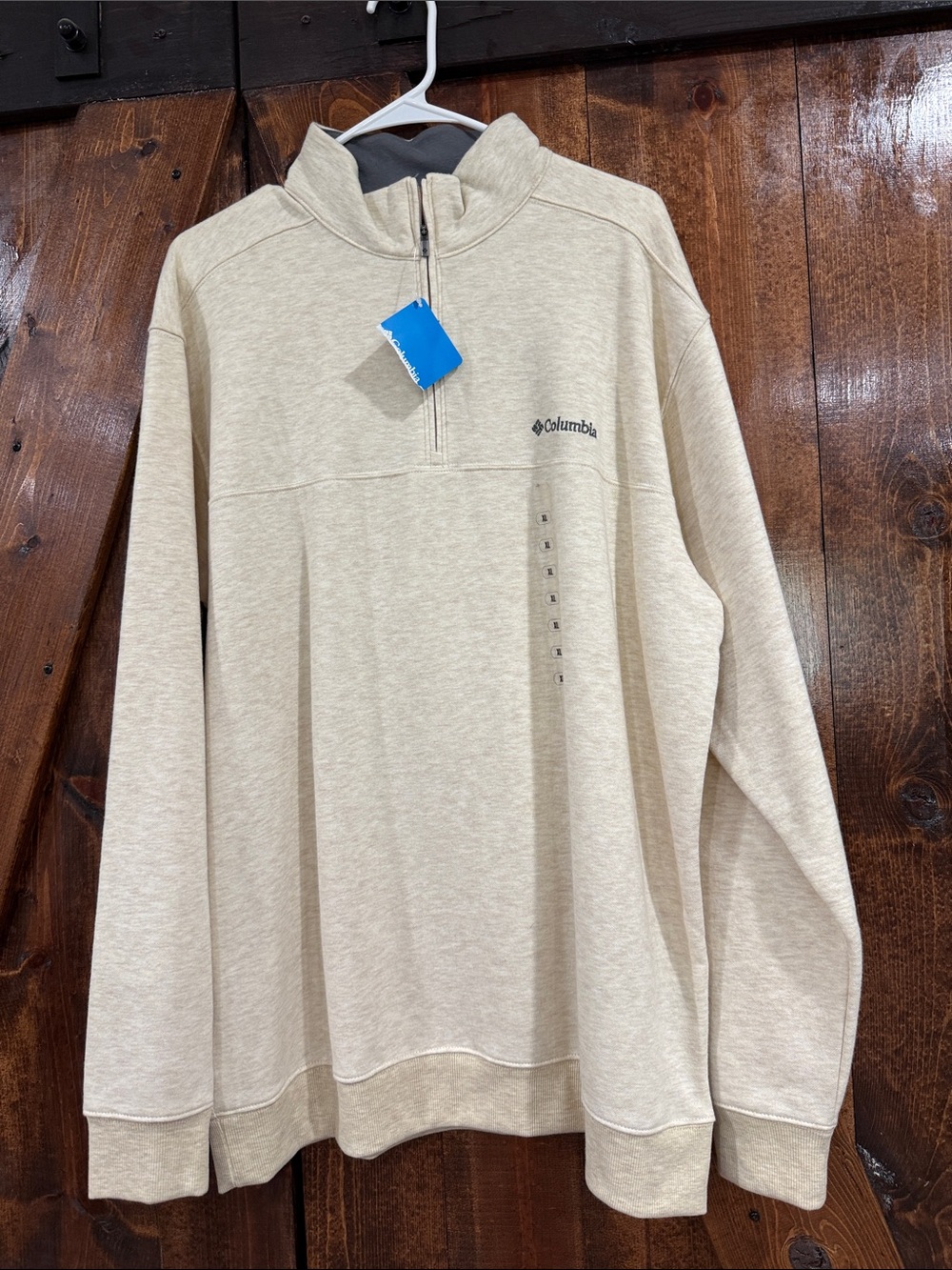 Columbia Men’s Light Beige Half-Zip Pullover Sweater